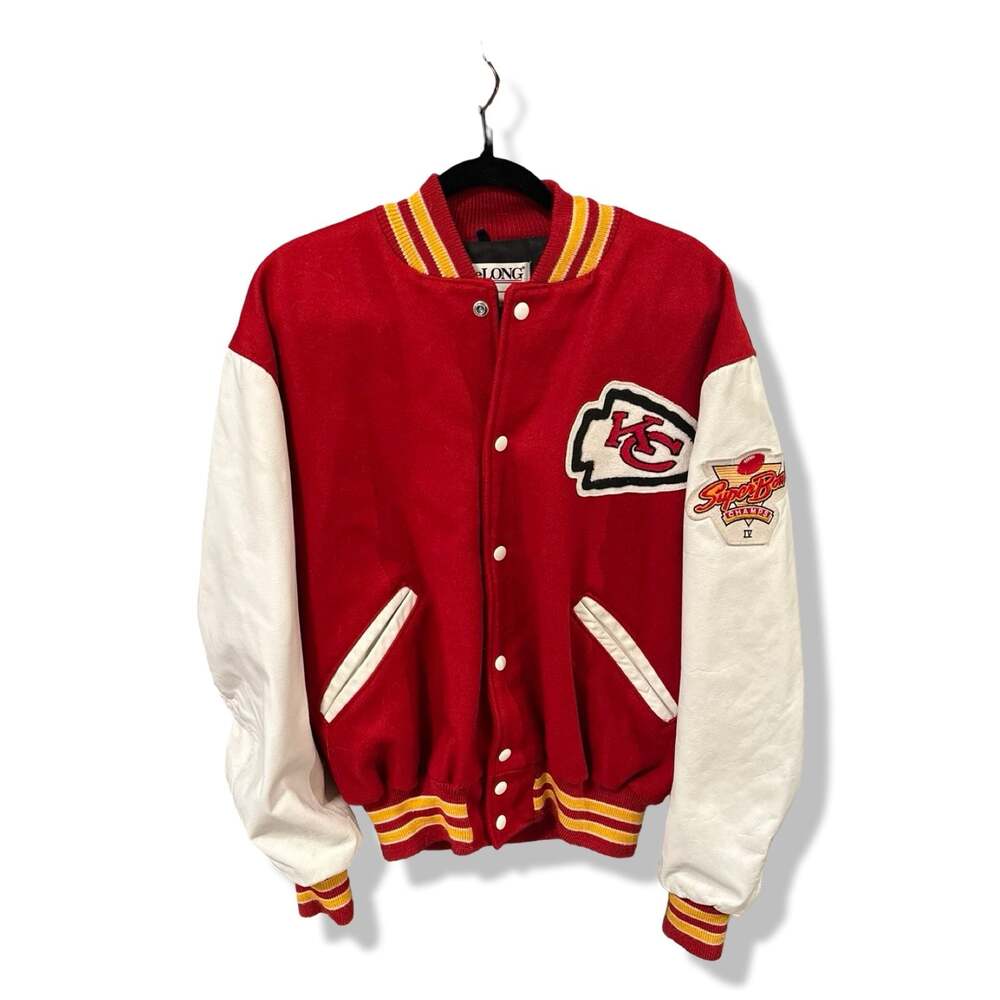 🔥 VINTAGE DELONG KANSAS CITY CHIEFS VARSITY JACKET 🔥